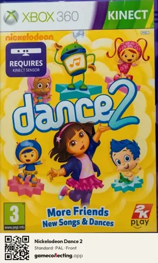 Nickelodeon Dance 2 Xbox 360, PAL box front