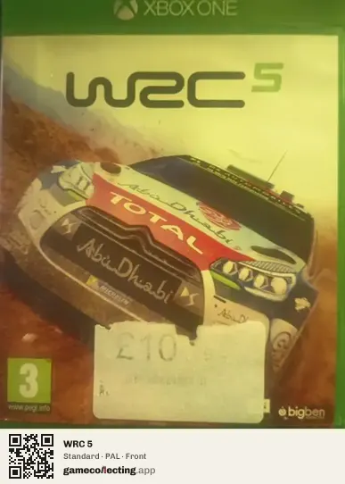 WRC 5 Xbox One, PAL box front