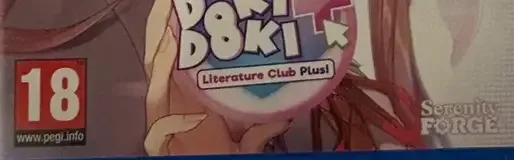 Doki Doki Literature Club Plus!, the PEGI square on its front