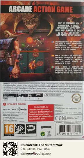 Sturmfront: The Mutant War Nintendo Switch, PAL box back