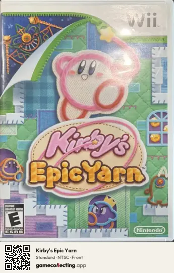 Kirby's Epic Yarn Nintendo Wii, NTSC box front