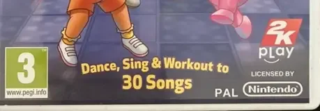 Nickelodeon Dance, the PEGI square on its front