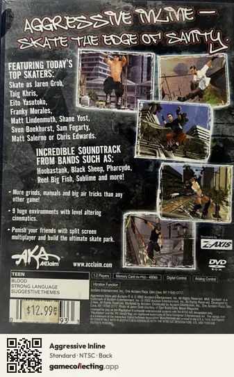 Aggressive Inline PlayStation 2, NTSC box back