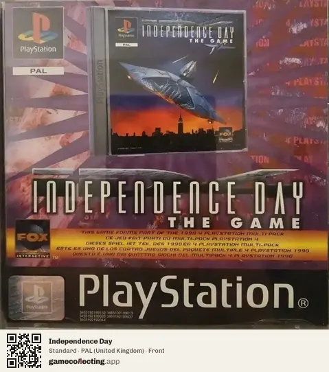 Independence Day PlayStation, United Kingdom box front