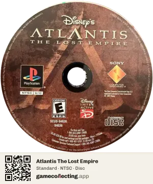 Atlantis The Lost Empire PlayStation, NTSC disc