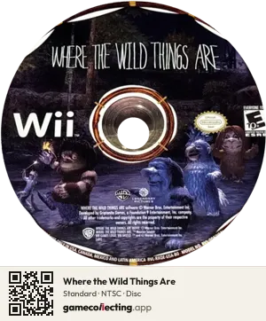 Where the Wild Things Are Nintendo Wii, NTSC disc