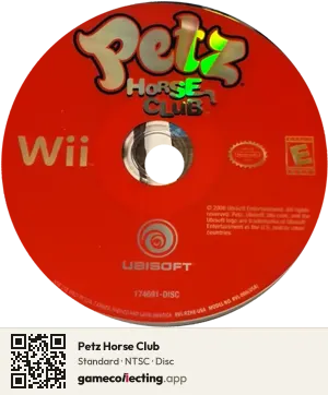 Petz Horse Club Nintendo Wii, NTSC disc
