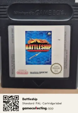 Battleship Game Boy Color, PAL cartridge label