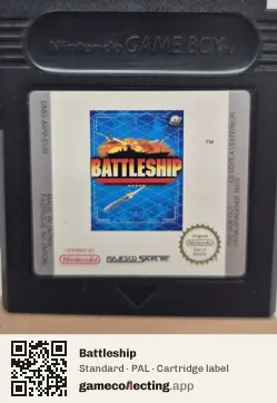 Battleship Game Boy Color, PAL cartridge label