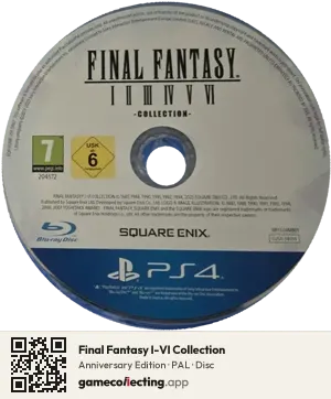 Final Fantasy I-VI Collection PlayStation 4, PAL disc