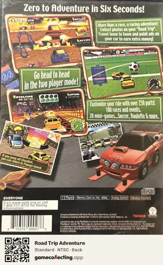 Road Trip Adventure PlayStation 2, NTSC box back