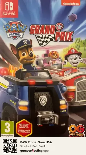 PAW Patrol: Grand Prix Nintendo Switch, PAL box front