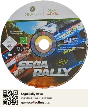 Sega Rally Revo Xbox 360, PAL disc