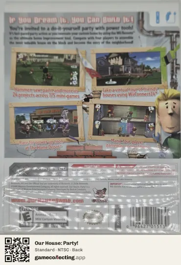 Our House: Party! Nintendo Wii, NTSC box back