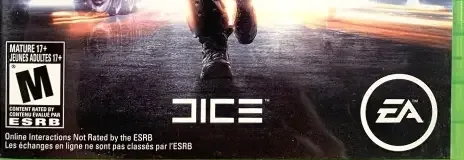 Battlefield 3, the ESRB box on its front