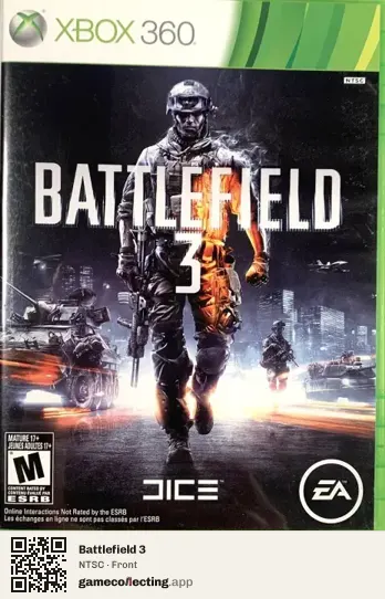 Battlefield 3 Xbox 360, NTSC box front
