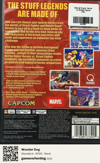 Wonder Dog Sega Mega-CD / Sega CD, NTSC box back