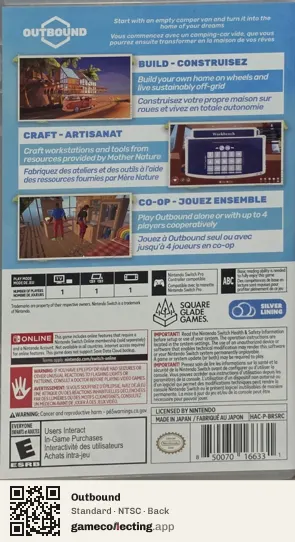 Outbound Nintendo Switch, NTSC box back
