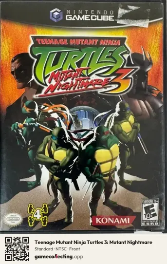 Teenage Mutant Ninja Turtles 3: Mutant Nightmare Nintendo GameCube, NTSC box front