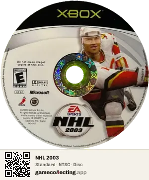NHL 2003 Xbox, NTSC disc