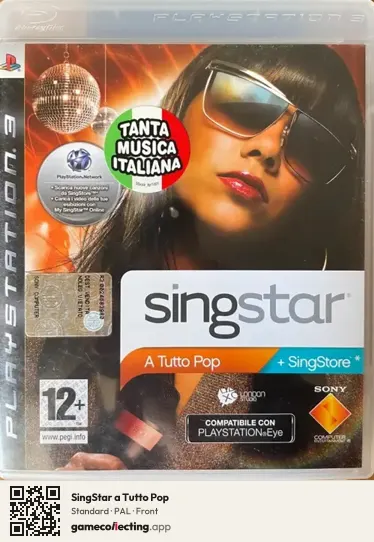 SingStar a Tutto Pop PlayStation 3, PAL box front