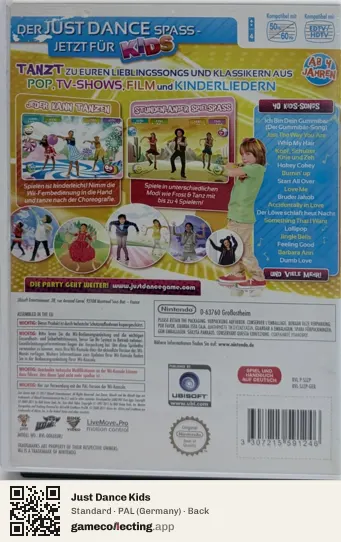 Just Dance Kids Nintendo Wii, Germany box back