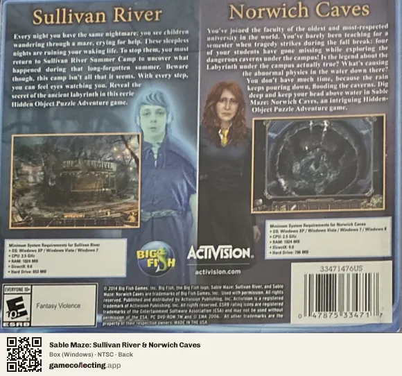 Sable Maze: Sullivan River & Norwich Caves Computer, NTSC box back