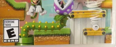 Super Mario Maker 2, the ESRB box on its front