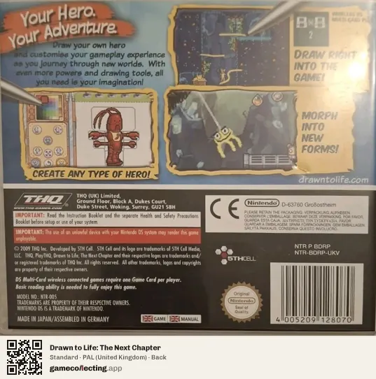 Drawn to Life: The Next Chapter Nintendo DS, United Kingdom box back