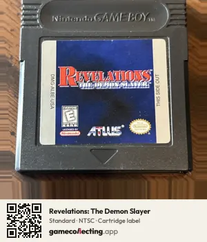 Revelations: The Demon Slayer Game Boy Color, NTSC cartridge label