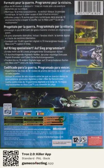 Tron 2.0: Killer App Xbox, PAL box back