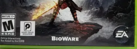 Dragon Age: Inquisition, the ESRB box on its front