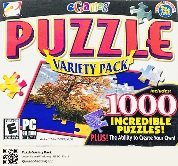 Puzzle Variety Pack Computer, NTSC box front