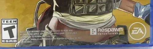 Apex Legends, the ESRB box on its front