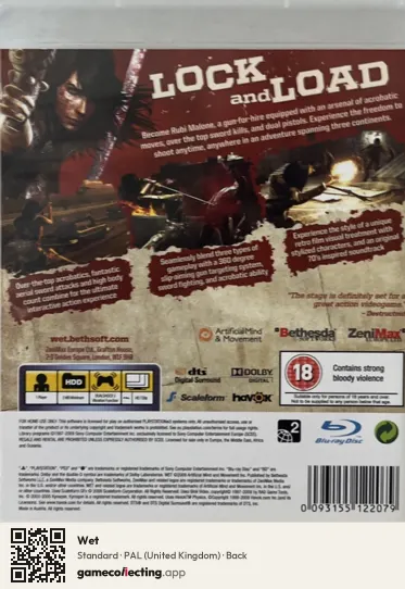 Wet PlayStation 3, United Kingdom box back