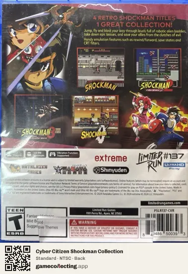 Cyber Citizen Shockman Collection PlayStation 5, NTSC box back