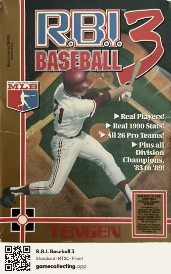 R.B.I. Baseball 3 Nintendo Entertainment System, NTSC box front