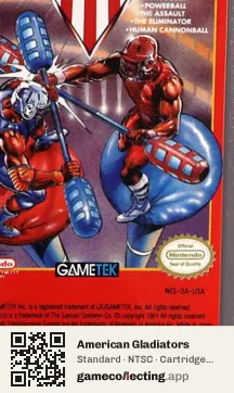 American Gladiators Nintendo Entertainment System, NTSC cartridge label