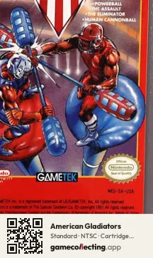 American Gladiators Nintendo Entertainment System, NTSC cartridge label