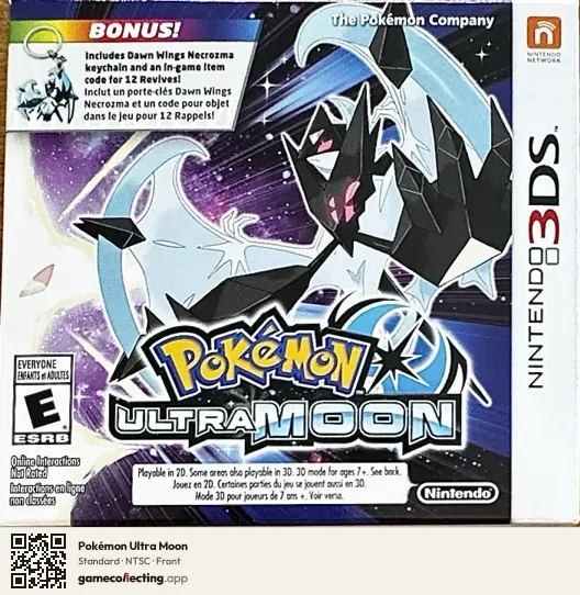 Pokémon Ultra Moon Nintendo 3DS, NTSC box front