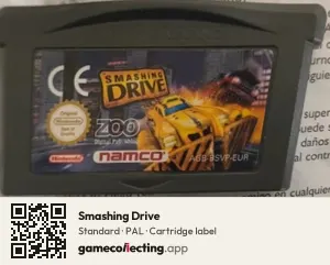 Smashing Drive Game Boy Advance, PAL cartridge label