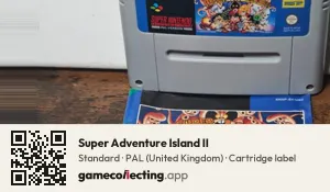 Super Adventure Island II Super Nintendo Entertainment System, PAL cartridge label