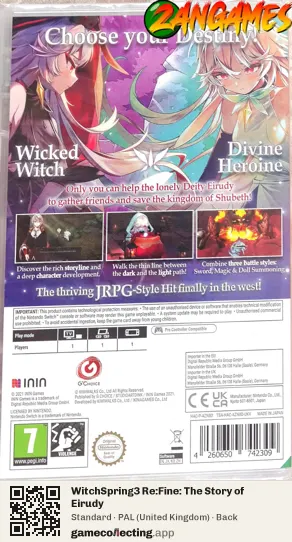 WitchSpring3 Re:Fine: The Story of Eirudy Nintendo Switch, United Kingdom box back