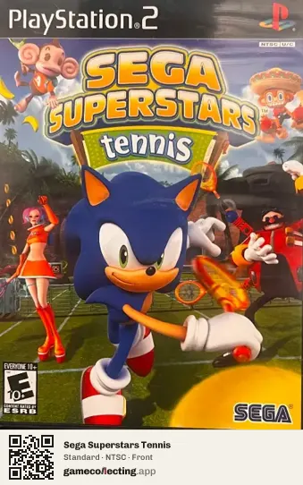 Sega Superstars Tennis PlayStation 2, NTSC box front