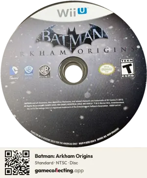 Batman: Arkham Origins Nintendo Wii U, NTSC disc