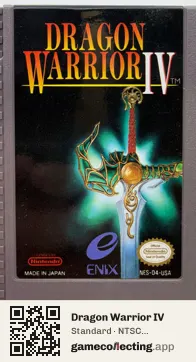 Dragon Warrior IV Nintendo Entertainment System, NTSC cartridge label