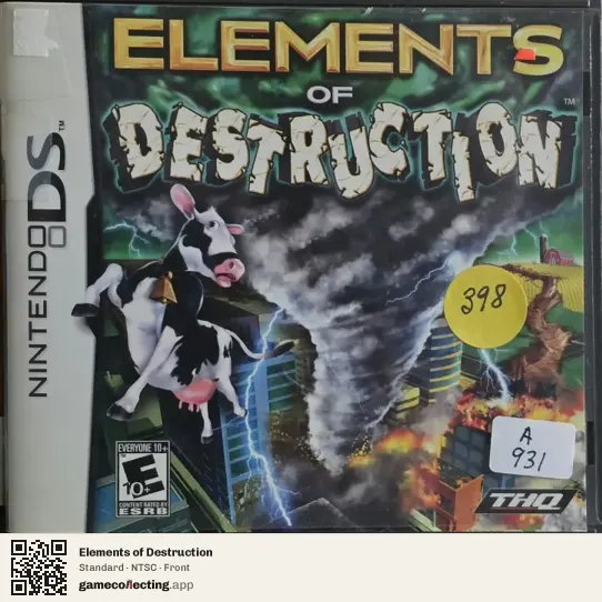 Elements of Destruction Nintendo DS, NTSC box front