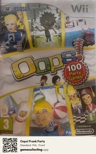 Oops! Prank Party Nintendo Wii, PAL box front