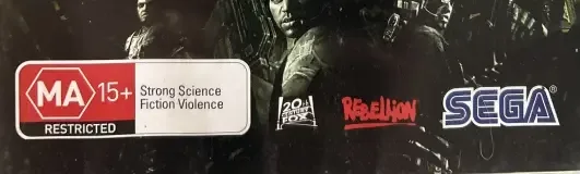 Aliens vs. Predator, the Australian classification mark on its front