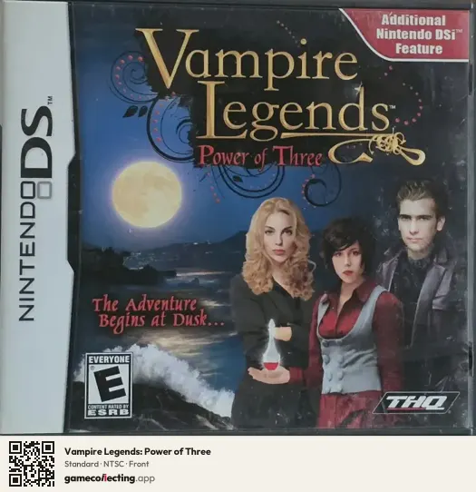 Vampire Legends: Power of Three Nintendo DS, NTSC box front